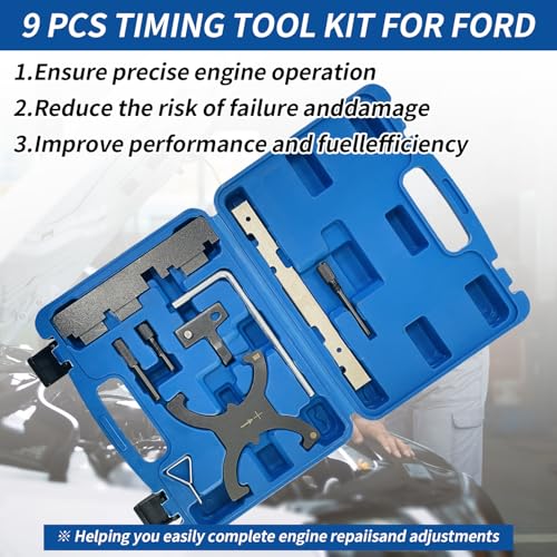 SUGOOE 9Pcs Engine Camshaft Alignment Timing Tool Kit, Timing Tool Kit Compatible with Ford Focus Fiesta Mazada 1.5 1.6 VCT, Camshaft Flywheel Locking Tools 303-1097 by SUGOOE - Image 6