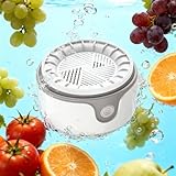 Voltiefy Fruit and Vegetable Washing Machine,Waterproof Fruit and Vegetable Cleaner, Latest Titanium Electrolysis Purification Wireless Charging Suitable for Washing Fresh Produce