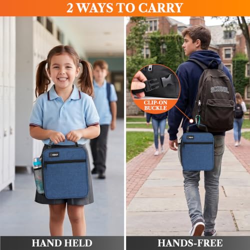 opux Insulated Lunch Box Kids & Adults, Leakproof Soft Cooler Bag, Navy by opux - Used condition - Image 6