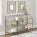 Better Homes and Gardens Versatile Gold Finish Nola Console Table Features Safety-Tempered Glass and Metal Construction, Assembled Dimensions: 59.41" x 13.07" x 32.40"