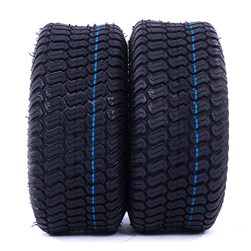 2PC 15x6.00-6 Turf Tires for Lawn and Garden Tractor Mover Golf Cart Tubeless Tires 4 Ply Durable