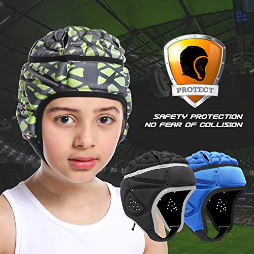 Holdomg Mult-Color Soft Helmet Flag Football Rugby Goalkeeper Helmet Scrum Cap Soft Shell Helmet Soccer Headgear Special Needs Protection For Childrens (Colorful) #TOP1