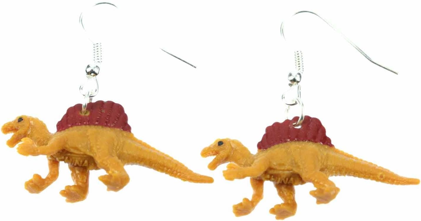 Dinosaur Pin Badge Buttonosaurus Earrings Miniblings Backing Plate Upright