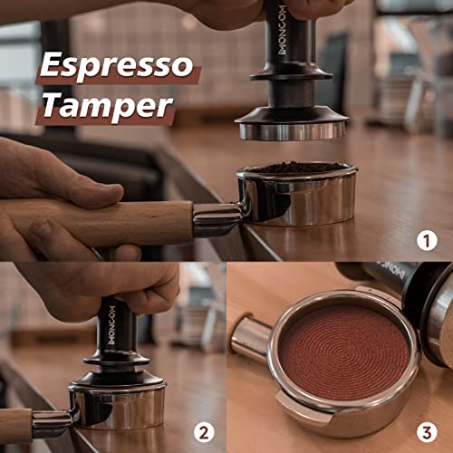 Imoncom 53Mm Espresso Tamper, Unique Dual Calibrated Spring Loaded Coffee Tamper With Premium Aluminum Handle Stainless Steel Ripple Base For Barista Home Coffee Espresso Accessories #TOP3