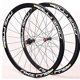  Jantes Paire Roues Vélo 700c Frein C/V Moyeux en Fibre Carbone QR Roue Vélo Route Roulement Scellé 1865g Cassette 8 À 11s pour Rally-XC Marathon (Color : Black, Size : 700c)