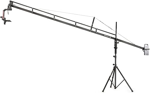 PROAIM Grúa de horca de 14 pies con soporte y cabeza inclinable Sr. para cámara de video DSLR y cardán. Movimientos suaves y precisos. Seguro y