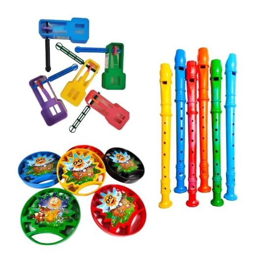 5 Flauta + 5 Pandeiro + 5 Reco Reco Kit Lembrancinha Prenda Festa Junina Brinquedos Musicais Educativo Infantil para Crianças