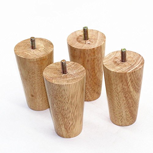 Weichuan Round Solid Wood Replacement Sofa Couch Chair Ottoman Loveseat Coffee Table Cabinet Furniture Wood Legs(4" Straight Set Of 4) #TOP2