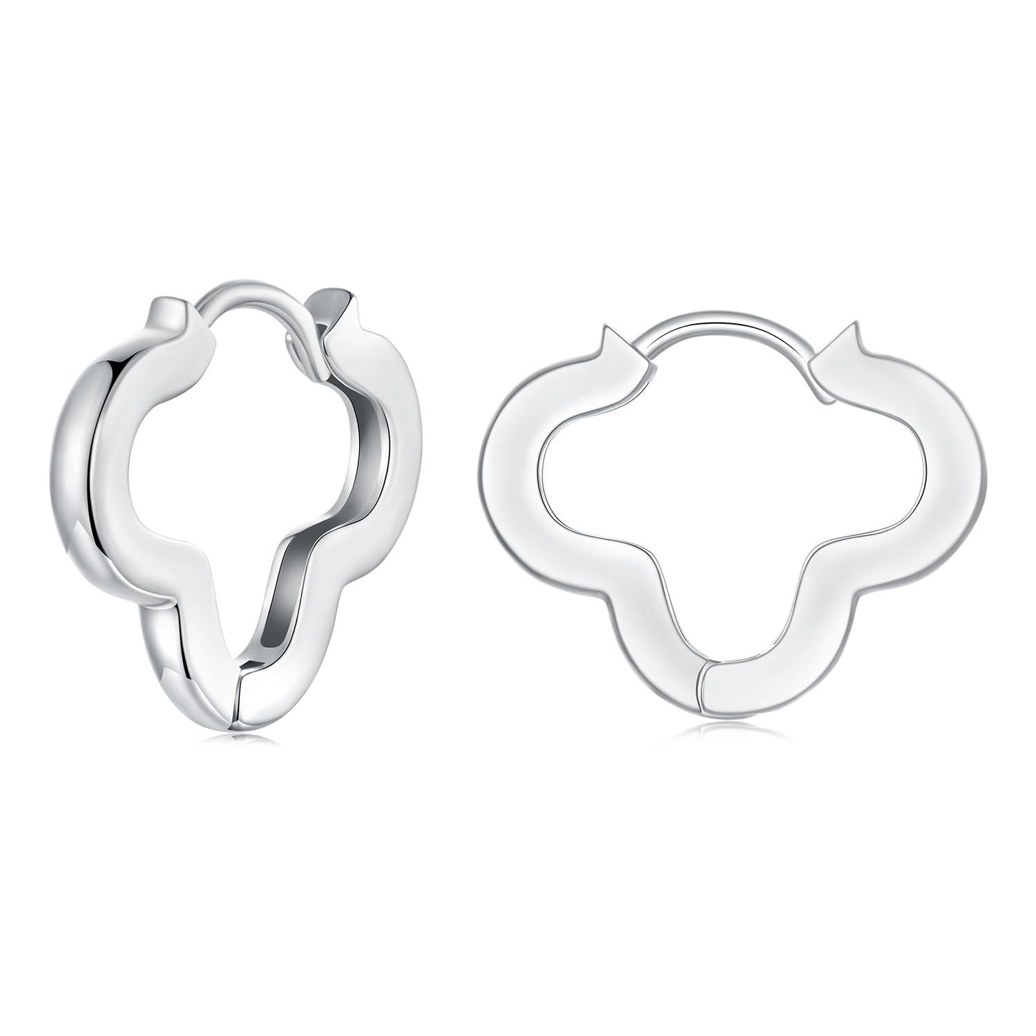 BISAER Silver Huggie Hoop Earrings for Women, 925 Sterling Silver Post Star Small Hoop Earrings Hypoallergenic Lightweight Everyday Jewelry Gift Cute