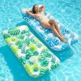 FindUWill Inflatable Pool Float Lounger, 2 Pack Pool Floaties Rafts for Adults, Floating Lounger with Headrest, Pool Floats Adult Heavy Duty for Summer Party Beach Lake Fun