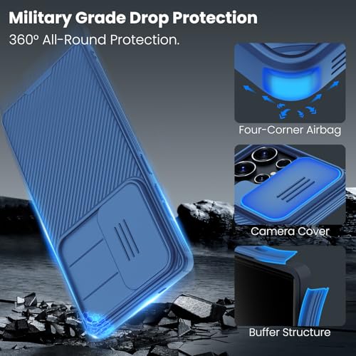 Image of Nillkin for Galaxy S25 Ultra Case,Slide Camera Cover,Slim,Stylish, Camera Protection,for Samsung Galaxy S25 Ultra 6.9 inch (Blue)