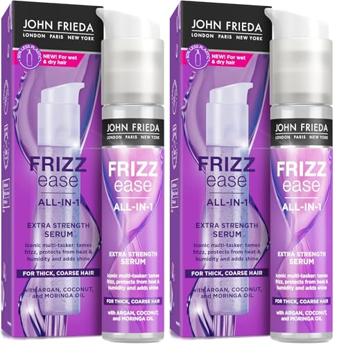 John Frieda Frizz Ease All-in-1 Extra Strength Serum 50ml for Thick Coarse Hair (Pack of 2) option