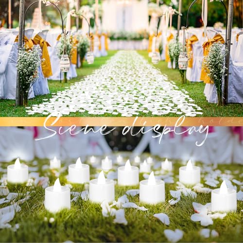 Velas falsas seguras y pétalos de rosa artificiales para decorar aniversarios sin manchas 4