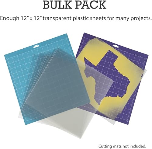 Miniatura 5 de Samsill Paquete de 25 hojas de plástico transparente de 12 x 12 pulgadas de 0.007 pulgadas compatibles con Cricut, plantillas, tarjetas, diarios,