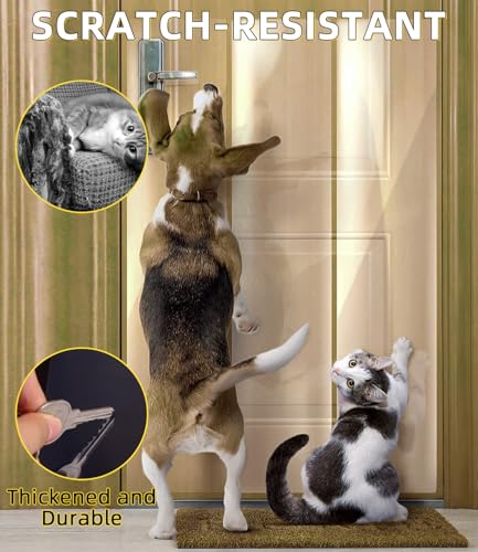 Zaxiva Kratzschutz Sofa Katze, 5m x 30cm Kratzfolie Katzen Selbstklebend, Transparente Anti Kratz Folie für Katzen, Kratzschutz für Hundetüren, Sofaschutz Katze, kratzschutz Wand und Tür