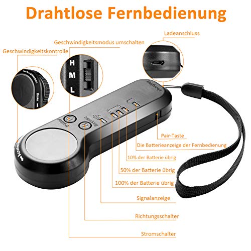 Caroma Elektro Longboard 90cm mit Fernsteuerung, 25 km/h, 700W Doppelmotoren - 5