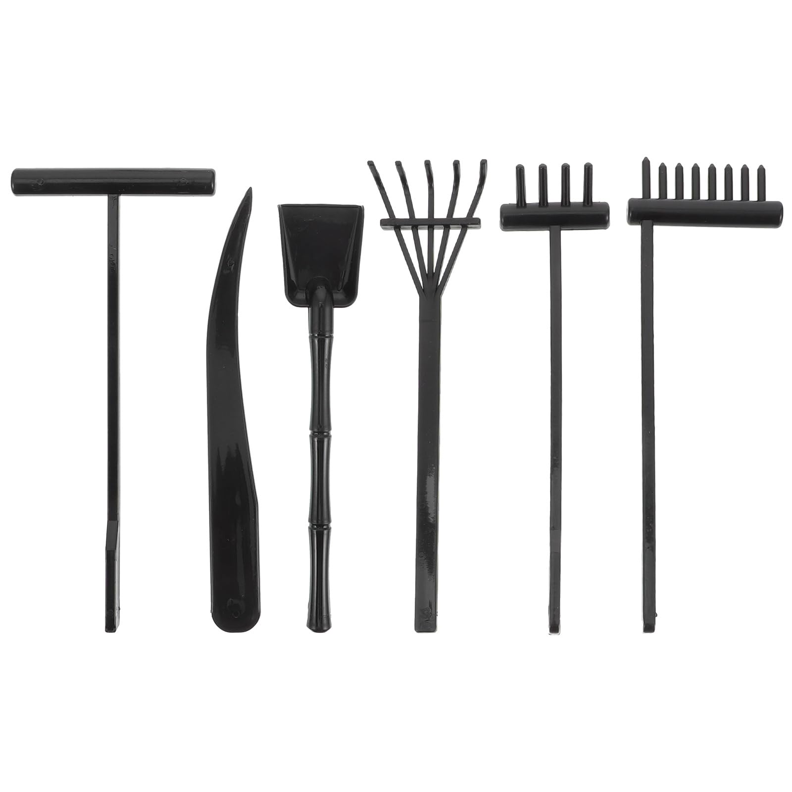 STOBOK 6pcs Mini Zen Garden Kit Black Rake Meditation Sand Zen Garden Tools Rock Sand Garden Tools Accessories for Adults Table Office Relaxation