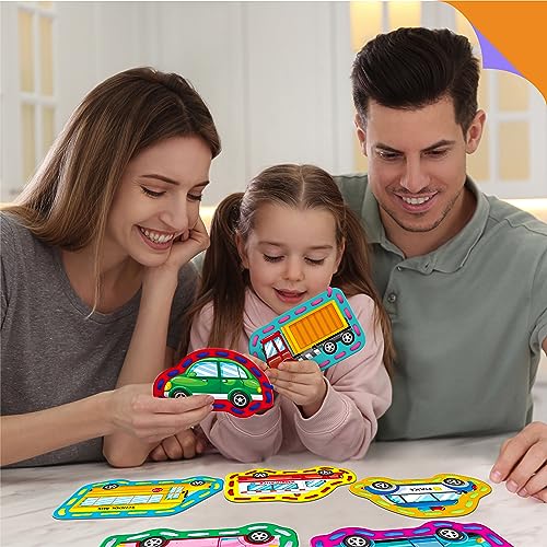 Image of 9 Pieces Kids Lacing Cards, Double Sided Sewing Stencils in 9 Vehicle Cards with 9 Colorful Laces, Fantasy Development Lacing Toy Games for Kids, Educational and Learning Activities