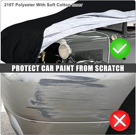 Old Classic Car Cover Waterproof Compatible with Ford Model A Coupe/Roadster 1928-1931, 210T Polyester with Inner Cotton All Weather Car Covers with Door Zipper for Dust Snow Rain Protection by SAPUBK - Image 5