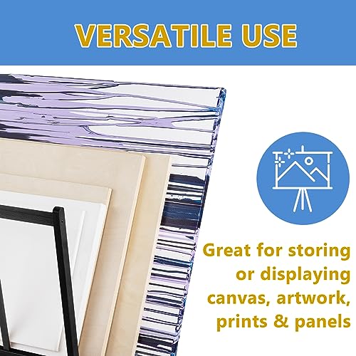 Image of Falling in Art Large Wooden Print Rack, Art Drying and Display Rack with Rolling Casters, Storage Rack for Canvas, Prints, Panels, Posters, Shows and Art Exhibitions, Black