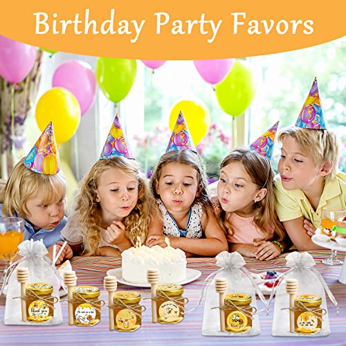 Aliggbent 48SETS WITH LABELS Honey Jars,48 Pack Mini Honey Jars Party Favors In Bulk,1.5Oz Small Hexagon Glass Honey Jars With Dipper,Stickers,Gold Lid,Charm,Gift Bags And Jute,For Baby Shower,Wedding Favors thumb #5