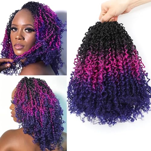 Aksice Pre-looped Yanky Twist Crochet Hair 8 Inch...