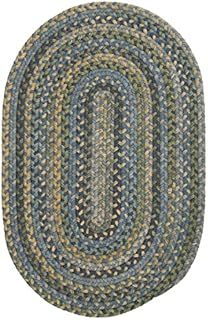 Meadows Soft Wool Braided Area Rug for Living Rooms and Bedroom - Made in USA - Blue Mix , Round 8'