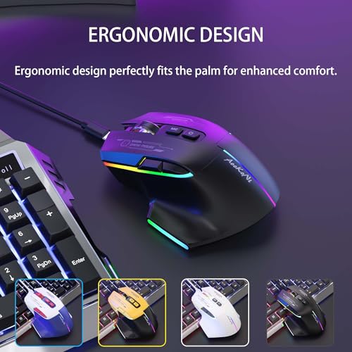 Wireless Gaming Mouse,Ergonomic Mouse with 5 Adjustable DPI up to 7200, RGB Breathing Lights, Compatible with Laptop, Chromebook, PC, Desktop, Mac, Notebook (Black) - Image 5