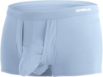 Mens Elephant Trunk Design Dual Pouch Underwear Bulge Boxer Briefs Separated Pouch