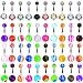 BodyJ4You 60PC Belly Button Ring Set 14G Mix CZ Stainless Steel Acrylic Banana Body Piercing Jewelry