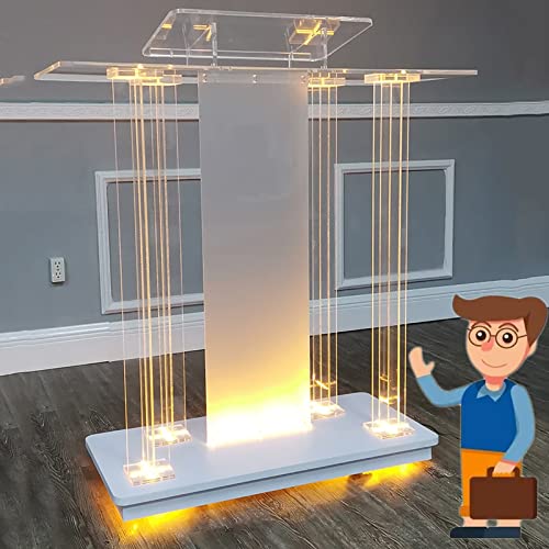 Stehpult auf Laufrollen, Rädern Rednerpult mit Ablage, Podium Mit Acryl, Clear Rollpodest Lesepult für Auditorium, Konferenzen, Klassenzimmer (Size : L100 x W40 x H116cm) Cover