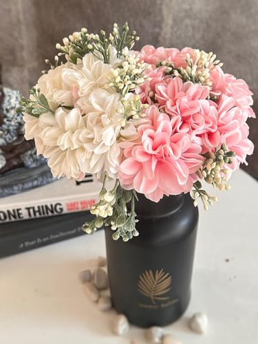 TIED RIBBONS Polyester Pack of 2 Artificial Hydrangea Dahlia Flow...