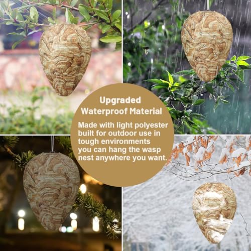Augshy 6 Stück Wespennest wasserdichte Künstliche Wespennesterköder Attrappe Hornissennest Attrappe für Haus und Garten Outdoor