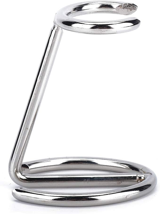 Shave Brush Holder, Stainless Steel Brush Holder Men Shaving Brush Anti-Rust Shave Brush Stand Universal Shaving Brush Stand Barber Tool for Salon, Home, Travel