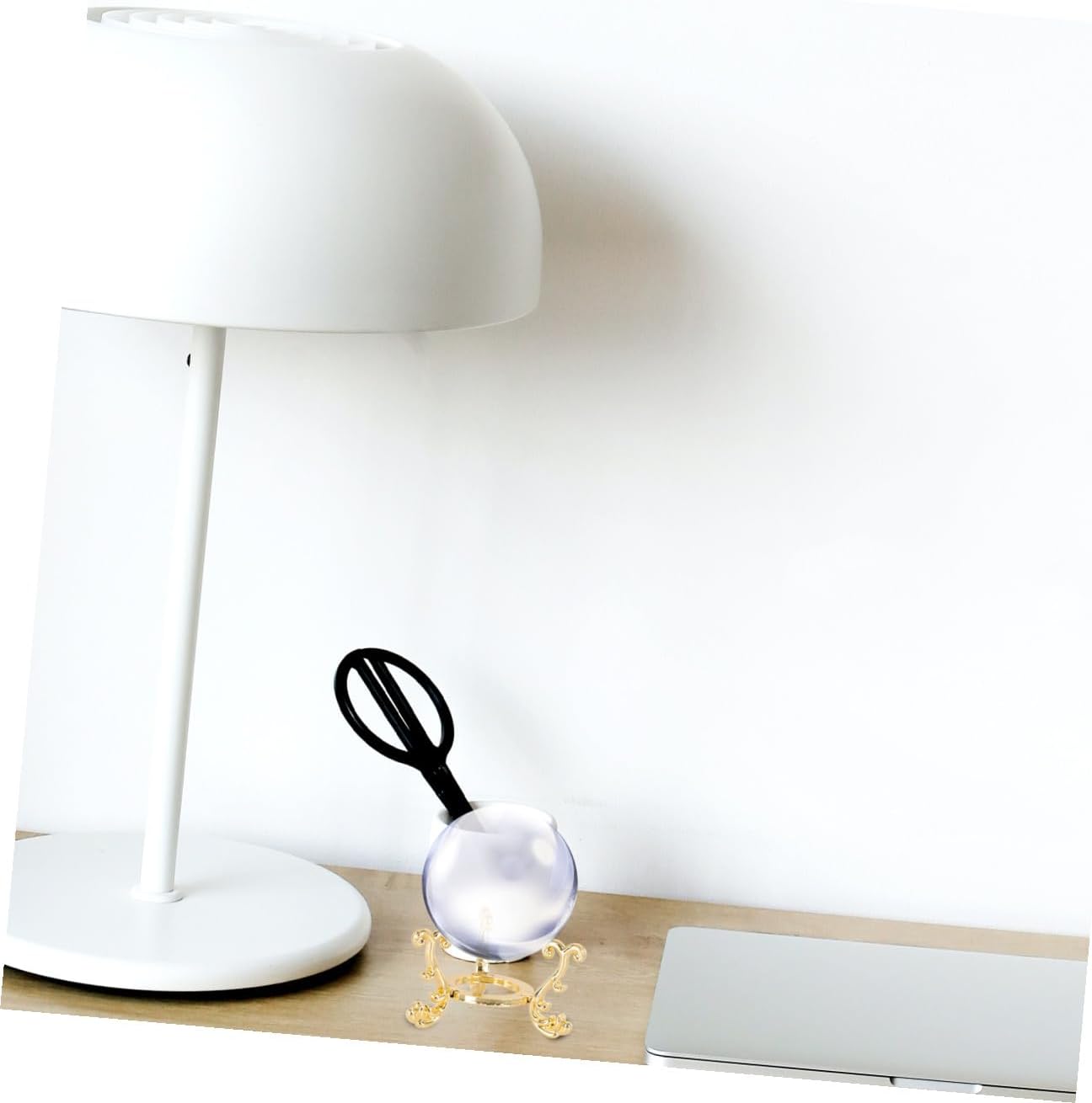 Holibanna 2Pcs Crystal Ball Metal Holder Gold Plated Metal Stand