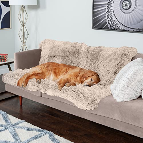Furhaven Xl Waterproof Calming Plush Long Faux Fur & Velvet Dog Blanket, Washable - Taupe, Extra Large #TOP2