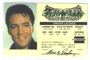 Elvis Fun Fake ID License Air Freshener