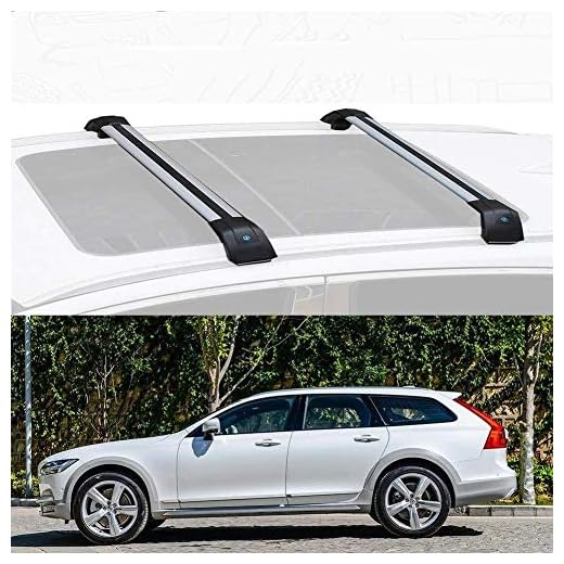 Mmhot Anpassad passform för V90 aluminiumlegering takräcke tvärstång taklaststänger kompatibel med V90 (storlek: För Volvo V90 2016) (Färg: För Volvo V90 2019)