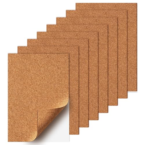 pangutheos 8 Stück Korkplatte Selbstklebend A4 Kork 2mm Dicke Schneidbar Korkplatten Rechteck Untersetzer Kork Korkplatte für DIY Wanddekoration