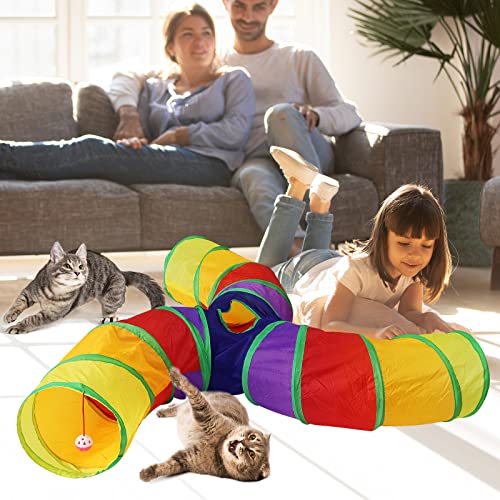 Bemodst Túnel para gatos grandes, tubos e túneis dobráveis em forma de S, túneis para gatos, brinque