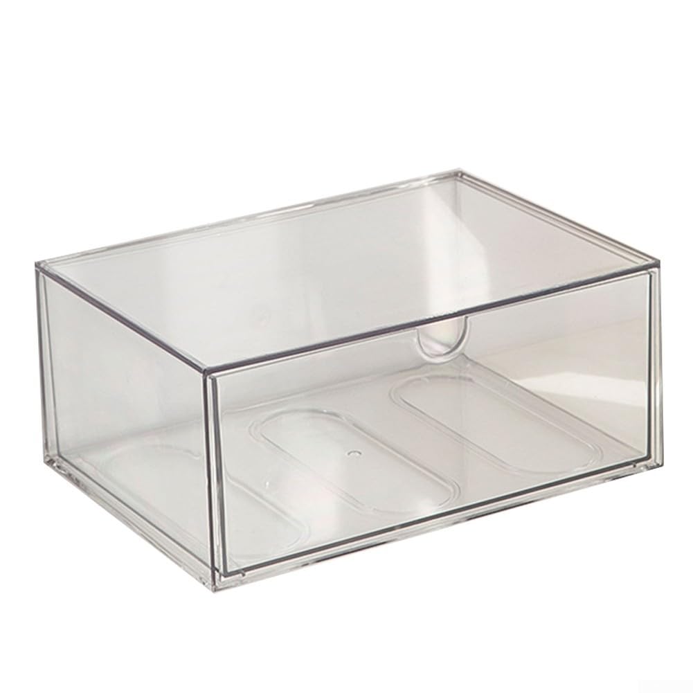 Transparente Acryl-Aufbewahrungsbox für den Schreibtisch, Organizer mit mehreren Schubladen, für Büro, Zuhause, Bastelbedarf, transparenter stapelbarer Behälter (H)