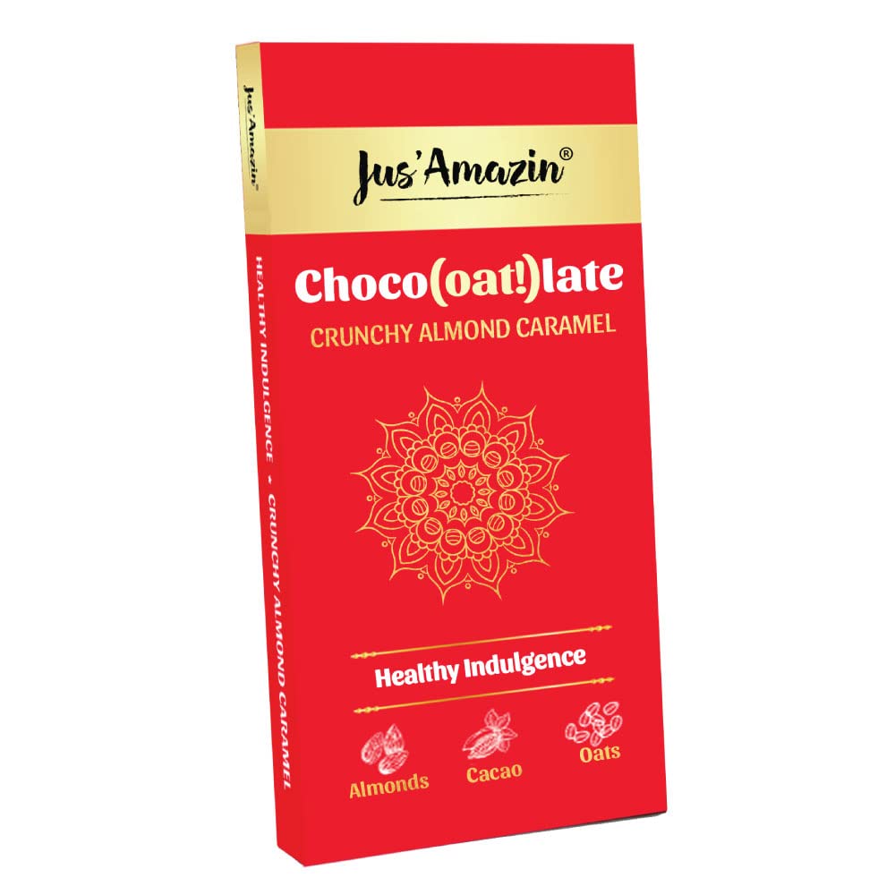 Jus Amazin Choco(Oat!) Late-Crunchy Almond Caramel (45G)|Yummy Crunchy Chocolate With 50% Less Sugar|100% Natural, 0% Chemicals|Vegan Chocolate, 100 Grams (B0BQ6MBFYC) Amazon Price History, Amazon Price Tracker
