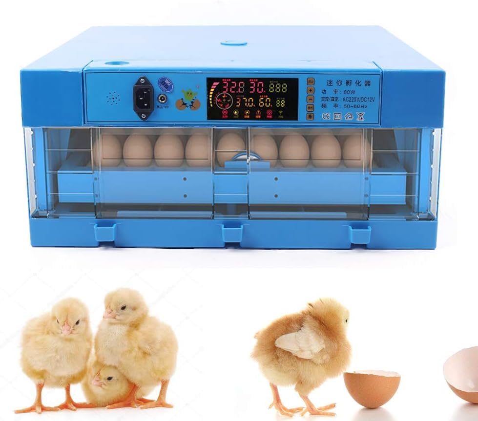 Incubators for Hatching Eggs, 48 Egg Incubator Digital Poultry Hatcher Machine with Automatic Egg Turning, Temperature & Humidity Control, Chicken