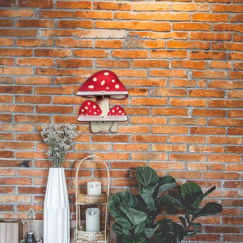 Étagères murales décoratives champignon en bois flottant à double niveau