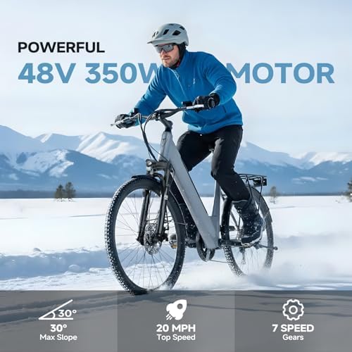 QNUT Electric Bike for Adults, 1200W Peak Commuter Ebike with 48V Built-in Battery 26" City Step Through E-Bike 7-Speed 65Miles 20Mph Urban Electric Bicycles for Women Men Teens image 2