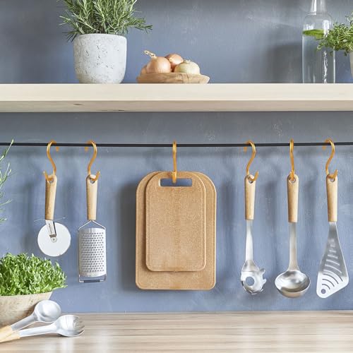 Supkiir 30Pcs Gold S Hooks For Hanging, Aluminum Alloy S Shaped Hooks, Heavy Duty Multi-Purpose Storage Brass Hooks For Kitchen Bathroom Closet Hanging Pans Pots Cup Plants Towels Clothes thumb #1