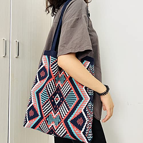 Image of Shoulder Handbag Bohemian Crochet Everyday Tote Hippie Hobo Bag
