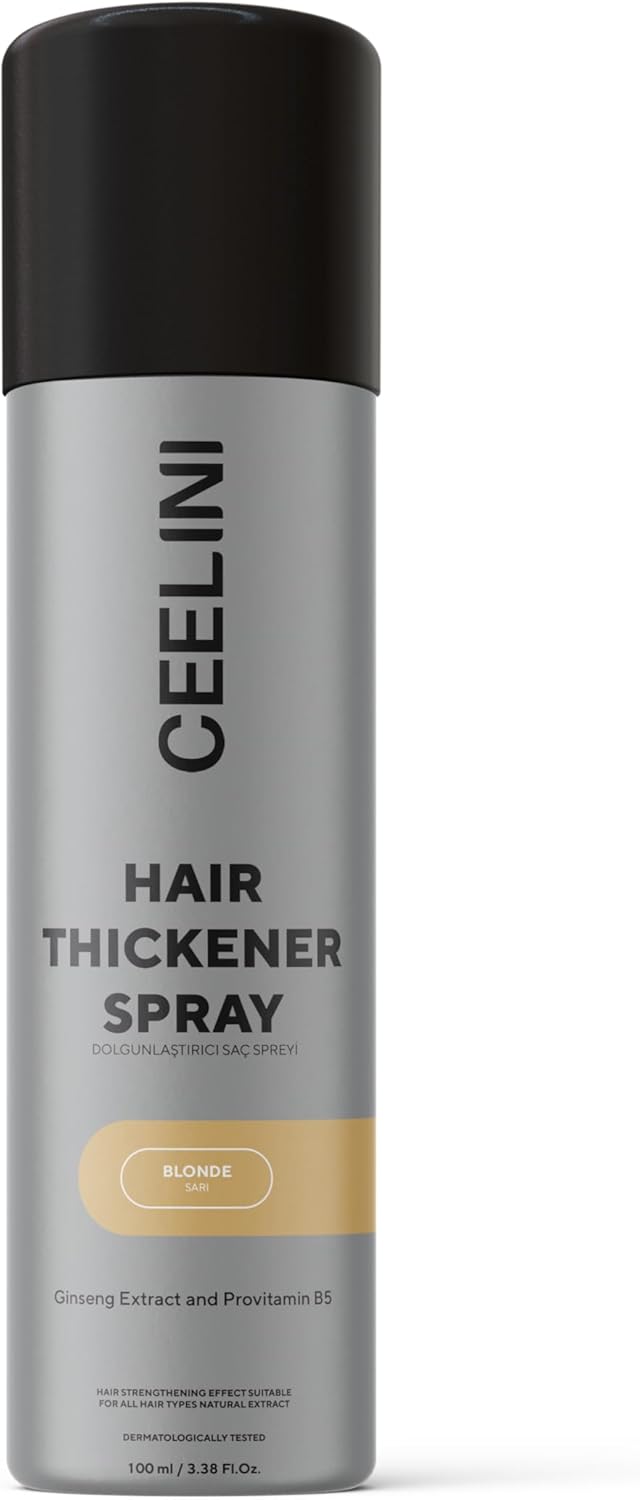 Haarverdikker spray voor direct vollere uitstraling, Haarvezels, Uitgroeispray, Hair fiber, Volume spray, Alternatief voor volume poeder, Snelle oplossing voor dunne haren, Blond richting donkerblond