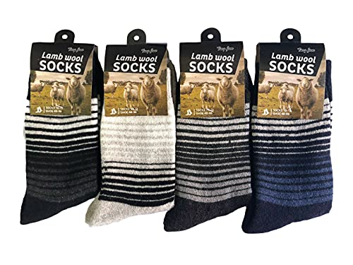NY GOLDEN FASHION 4 Pairs Men Winter Warm Thermal Crew Thick Lamb Wool Socks Casual Ankle Socks2