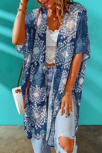 Image of Women's Kimono Swimsuit Coverups Summer Beach Loose Cardigans for Swimwear